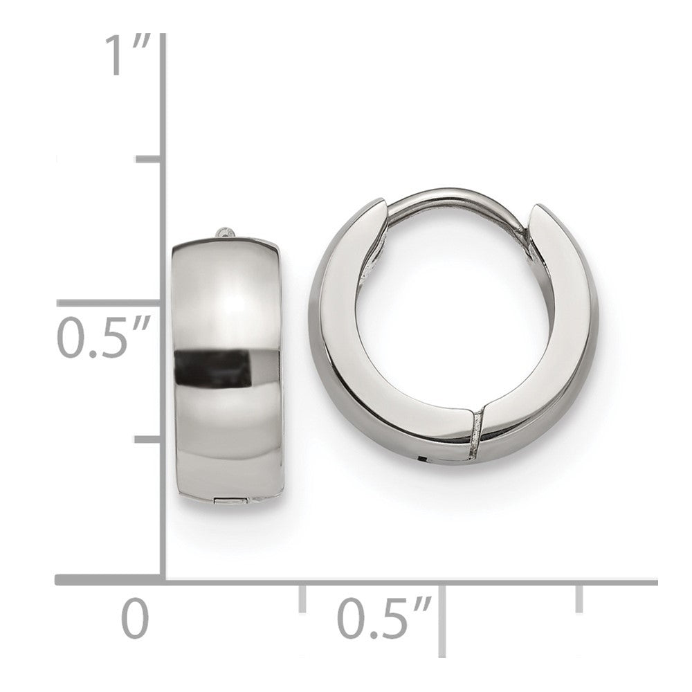 Stainless Steel Polished 5mm Hinged Hoop Earrings