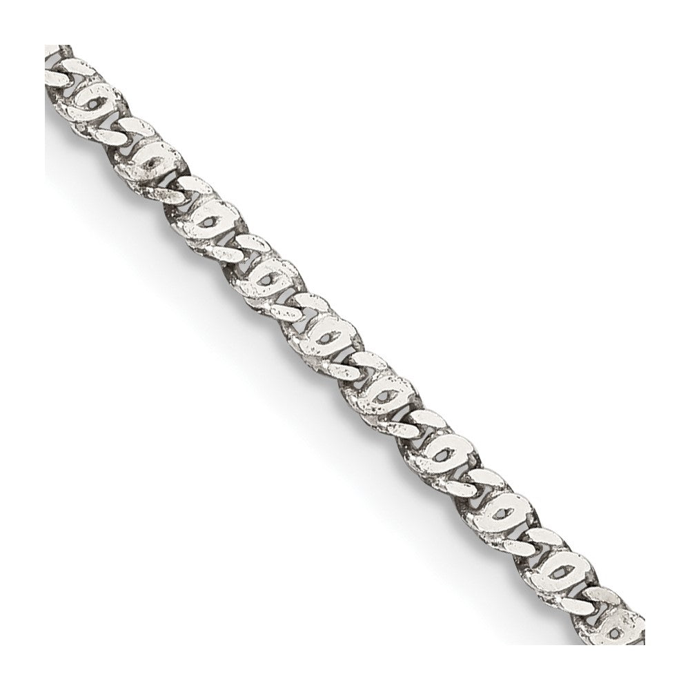 Sterling Silver 2mm Fancy Anchor Pendant Chain 16 Inches