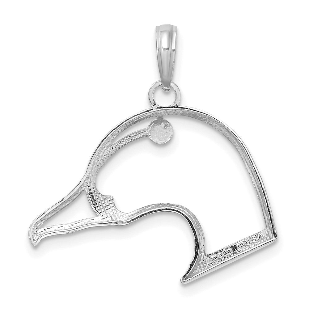 De-Ani Sterling Silver Rhodium-Plated Cut-Out Duck Head Charm