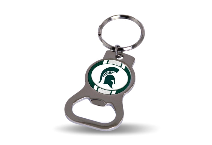 NCAA Michigan State Silver-tone Bottle Opener Key Ring by Rico Industries QGC6404