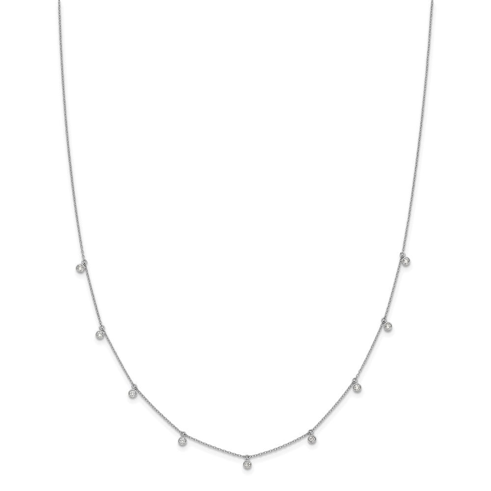 True Origin 14k White Gold 5/8 carat Lab Grown Diamond VS DEF Nine Station 18 inch Necklace