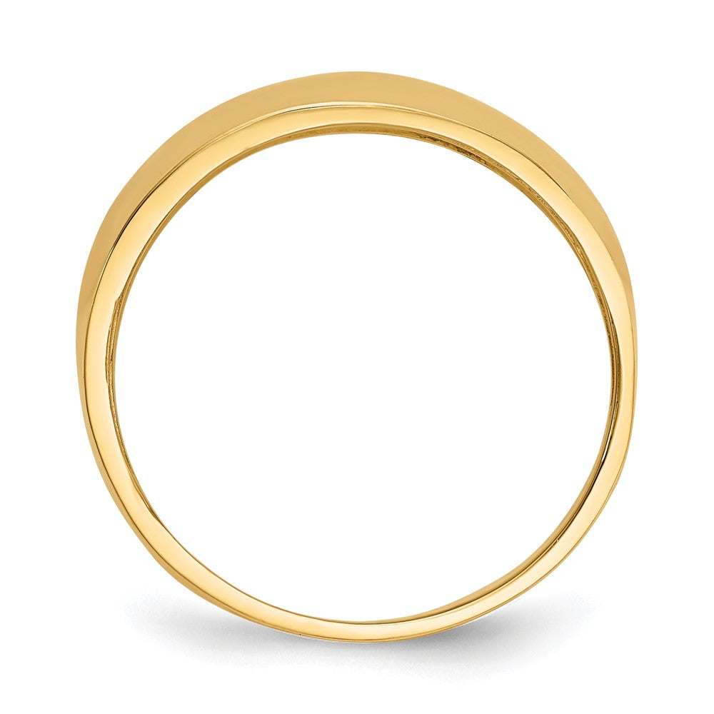 14K Ridge-edged Dome Ring Size 7.5