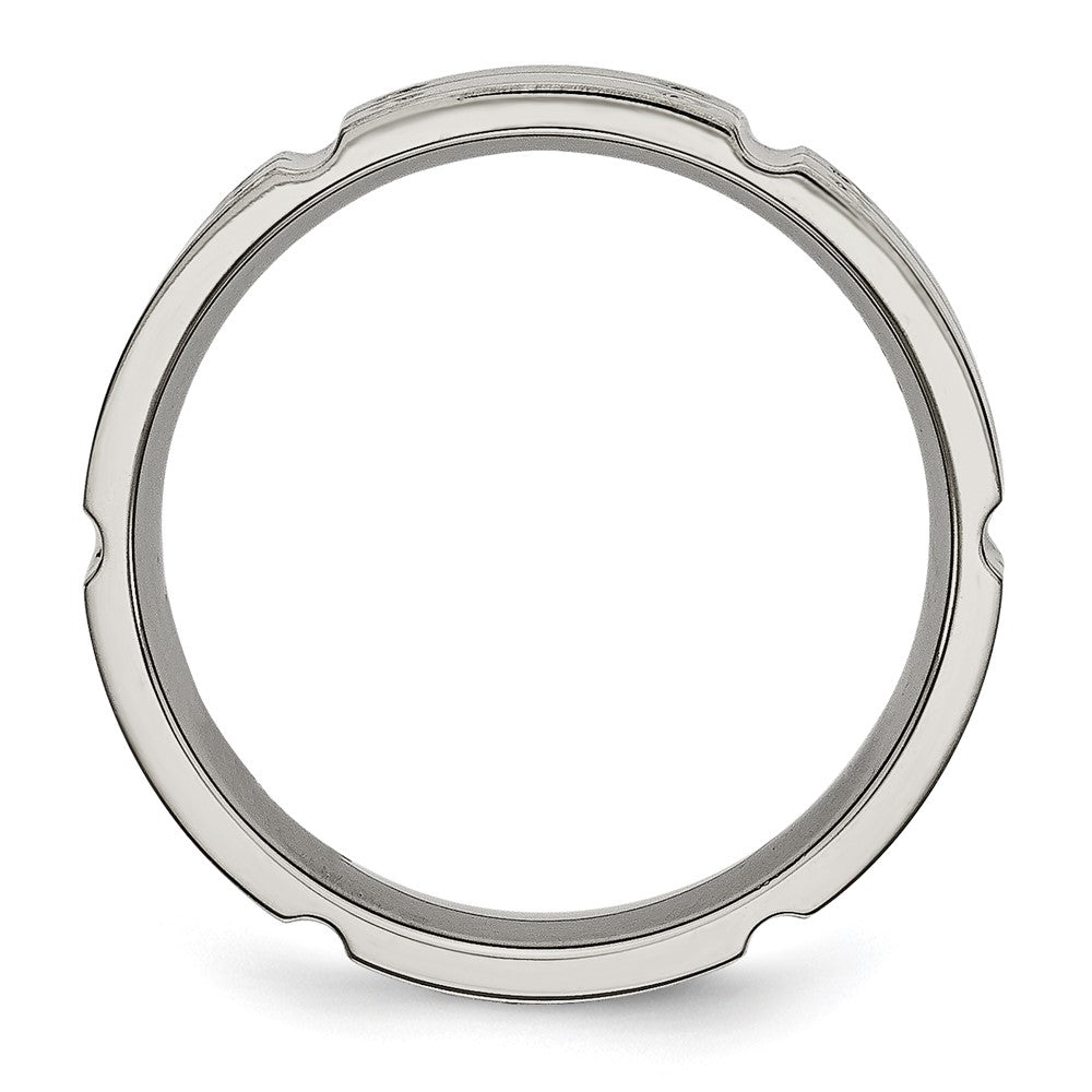Titanium Brushed and Polished 6mm Grooved Band
