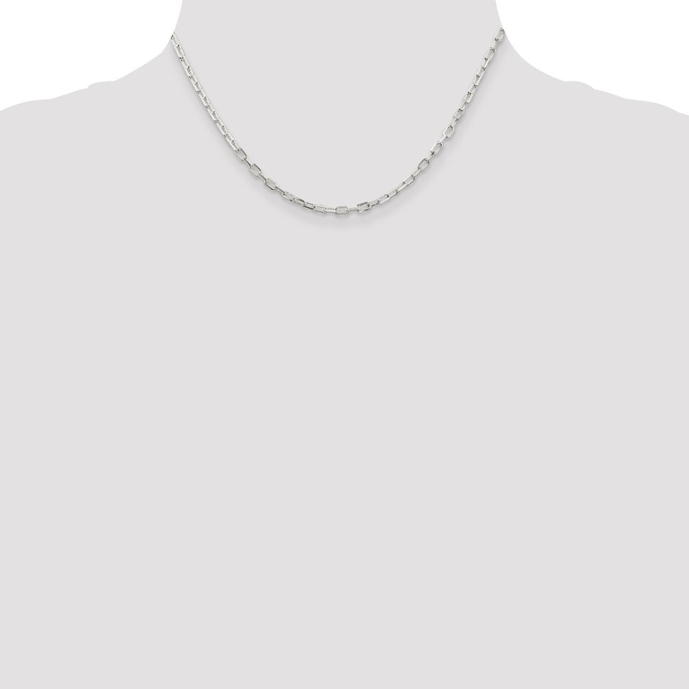 Sterling Silver 2.9mm Diamond-cut Long Link Cable Chain 16 Inches
