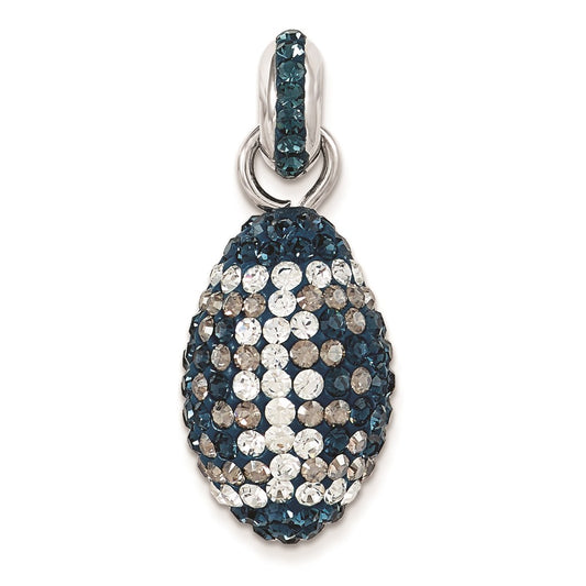 Sterling Silver Crystal Football Pendant
