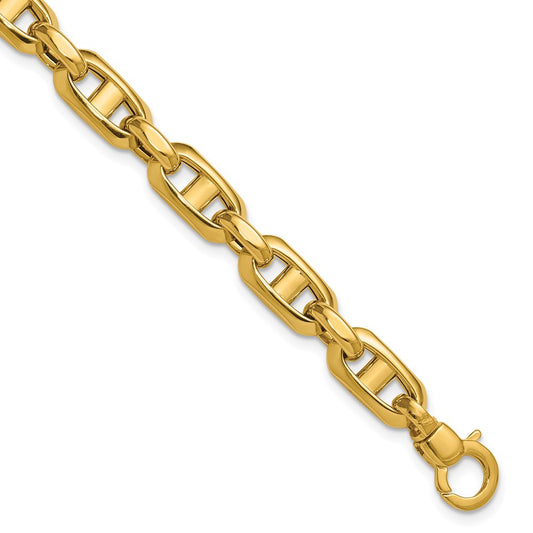 14K Polished Fancy Mariner Link Bracelet 7.5  inches