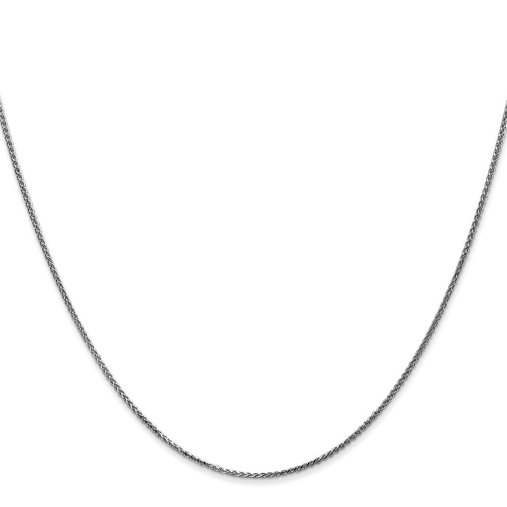 14K White Gold 20 inch 1.05mm Diamond-cut Spiga with Spring Ring Clasp Chain