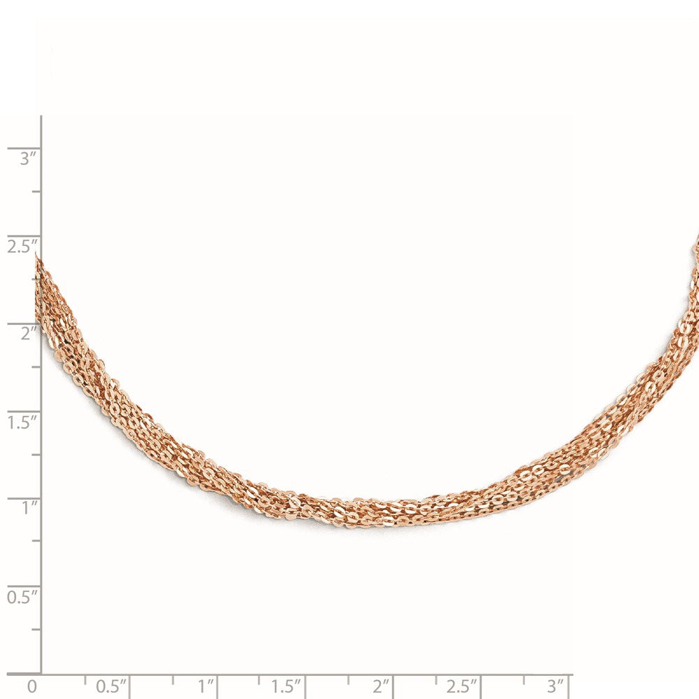 Sterling Silver Rose Gold-plated Multi-Strand Necklace