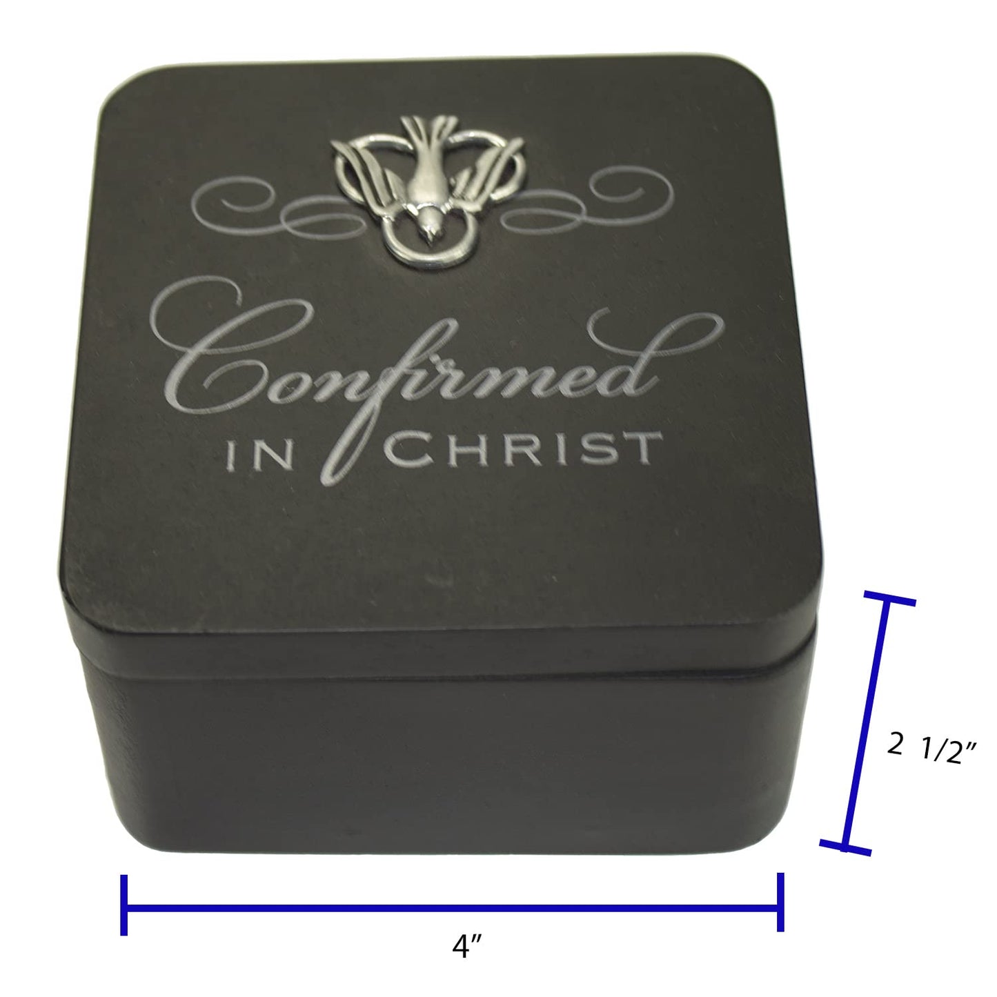 Cathedral Art Abbey & CA Gift Confirmation Black Trinket Box W/Magnetic Cover, One Size, Multi