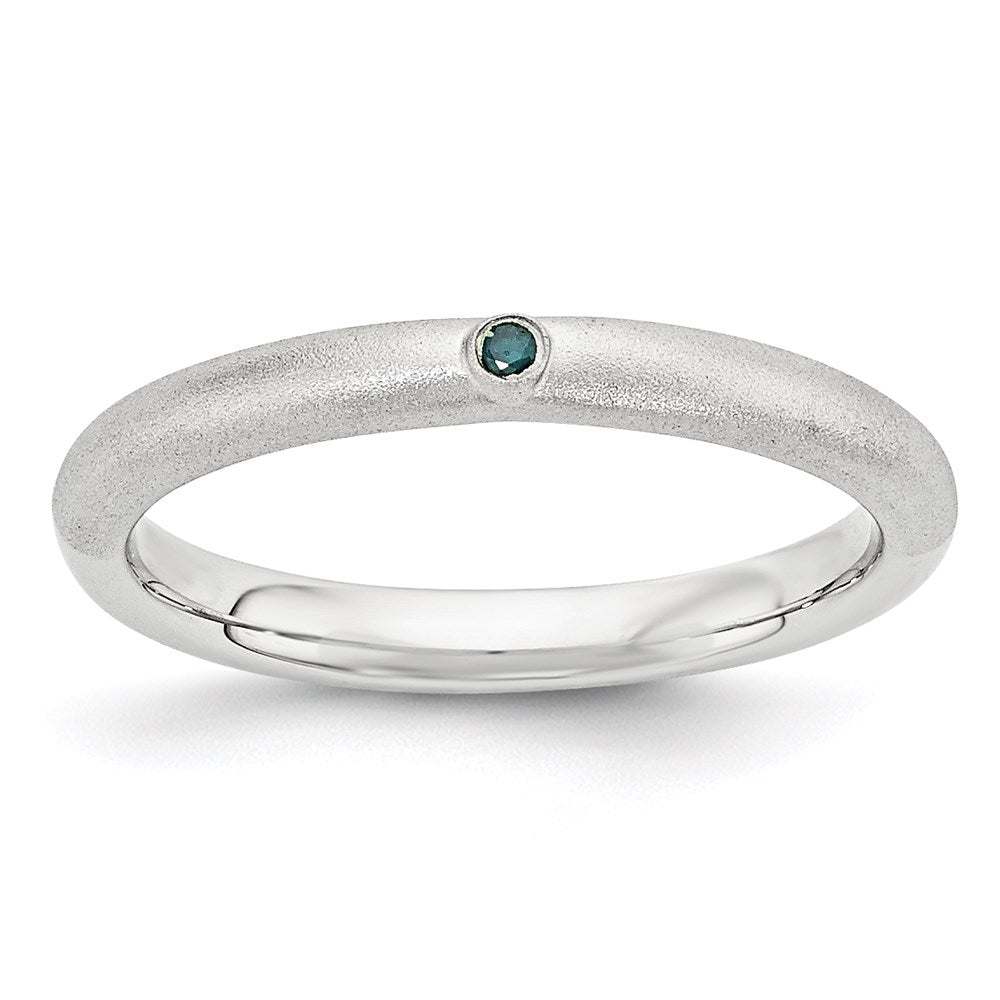 Sterling Silver Stackable Expressions w/Blue Diamond Ring