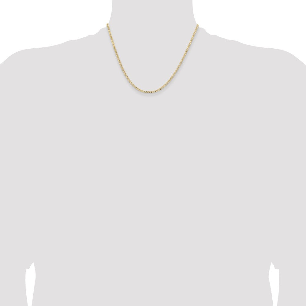 14k 2.85mm Semi-Solid Curb Chain