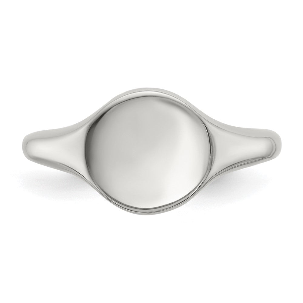 Chisel Stainless Steel Polished Round Disk Ring Size - 5