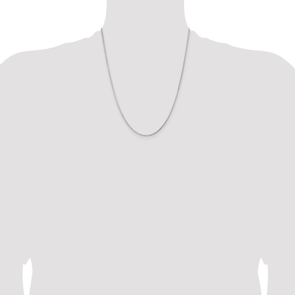 Sterling Silver 1.3mm Diamond-cut Round Box Chain 22 Inches