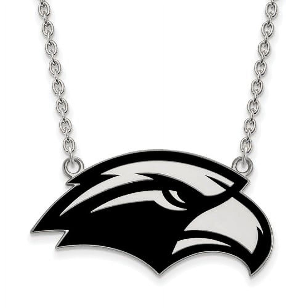 Sterling Silver Official Licensed Collegiate 18in University of Southern Mississippi (USM) Large Enamel Pendant w/Necklace