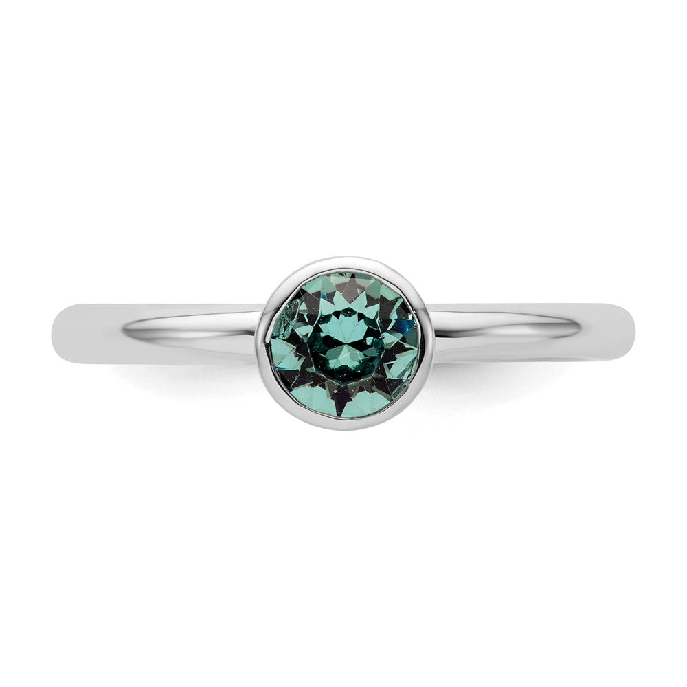 Sterling Silver Stackable Expressions High 5mm December Crystal Ring Size -10