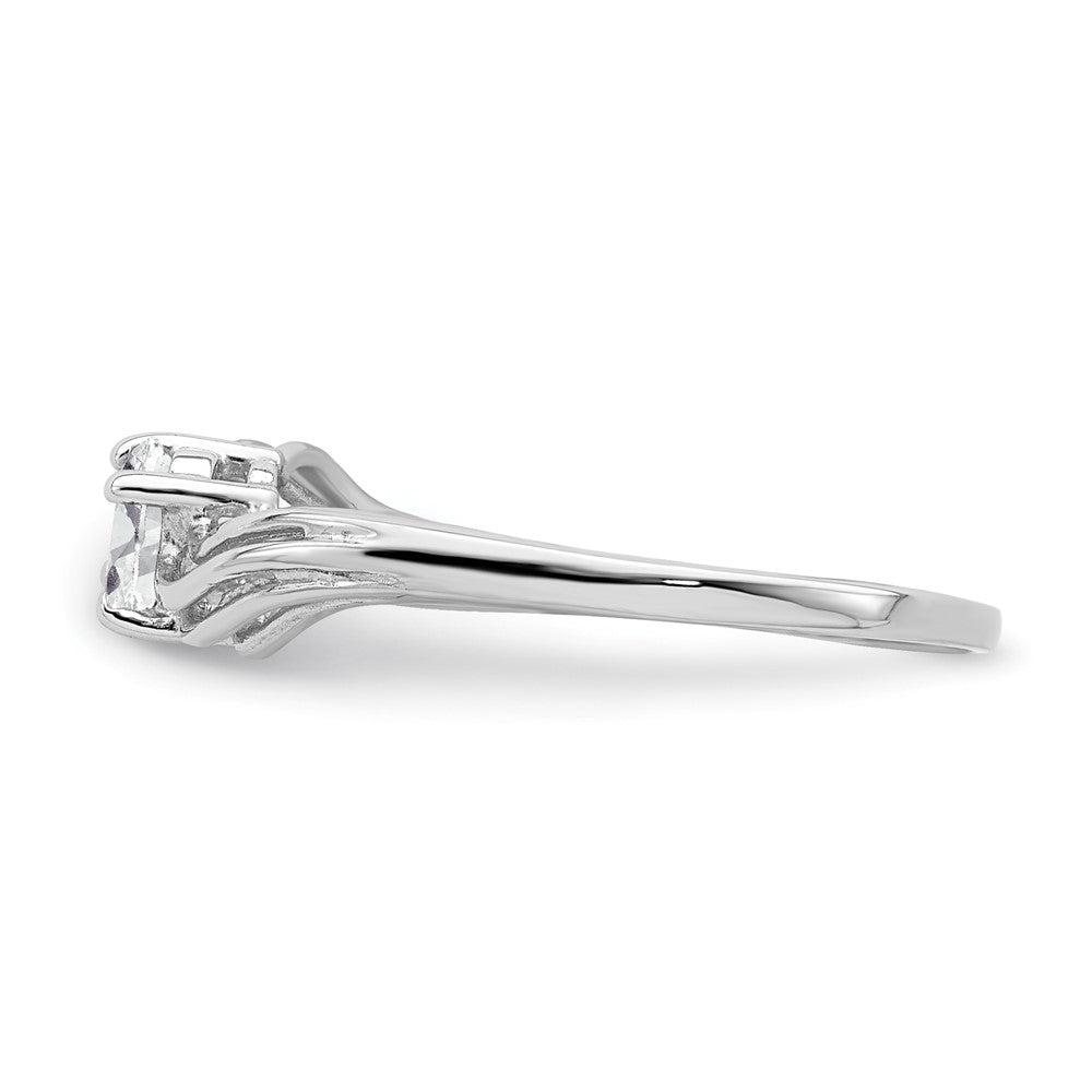 14k White Gold 5x3mm Oval Cubic Zirconia ring
