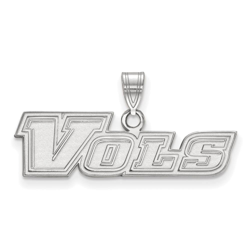 Sterling Silver Rhodium-plated LogoArt University of Tennessee Vols Small Pendant Q-SS068UTN