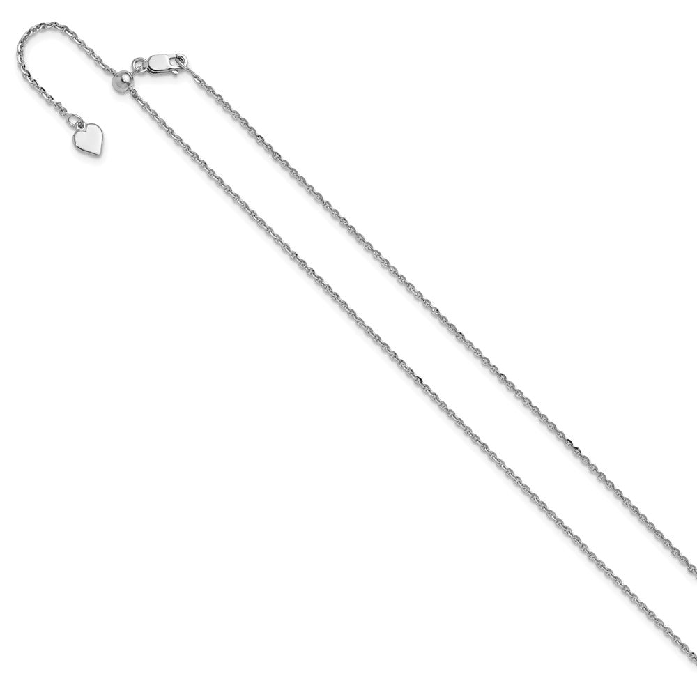 Sterling Silver RH-plated Adjustable 1.75mm Cable Chain