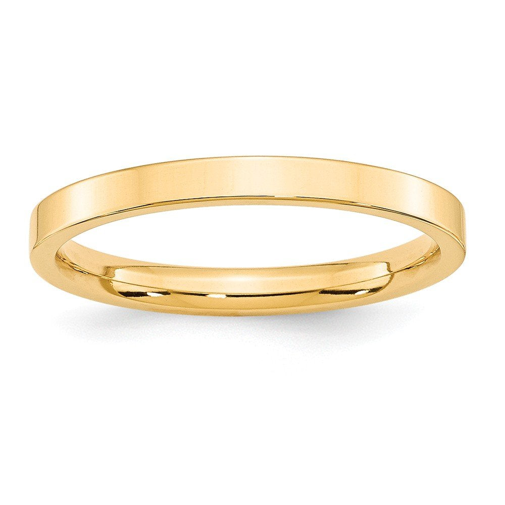 14k Yellow Gold 2.5mm Standard Weight Flat Comfort Fit Wedding Band Size 8.5 FLC025