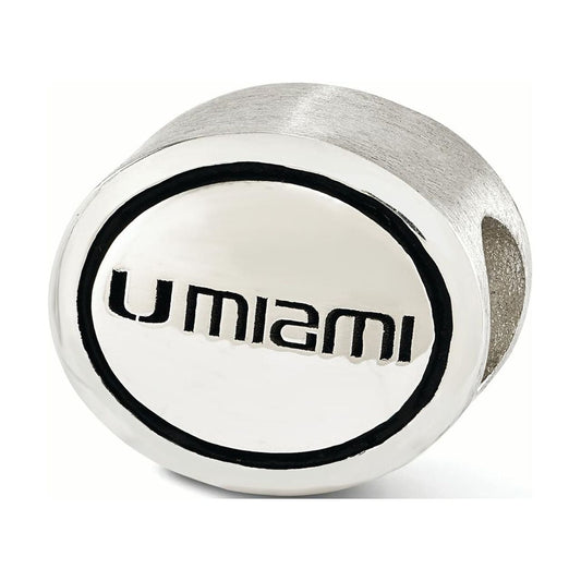Sterling Silver Antiqued University of Miami Collegiate Bead