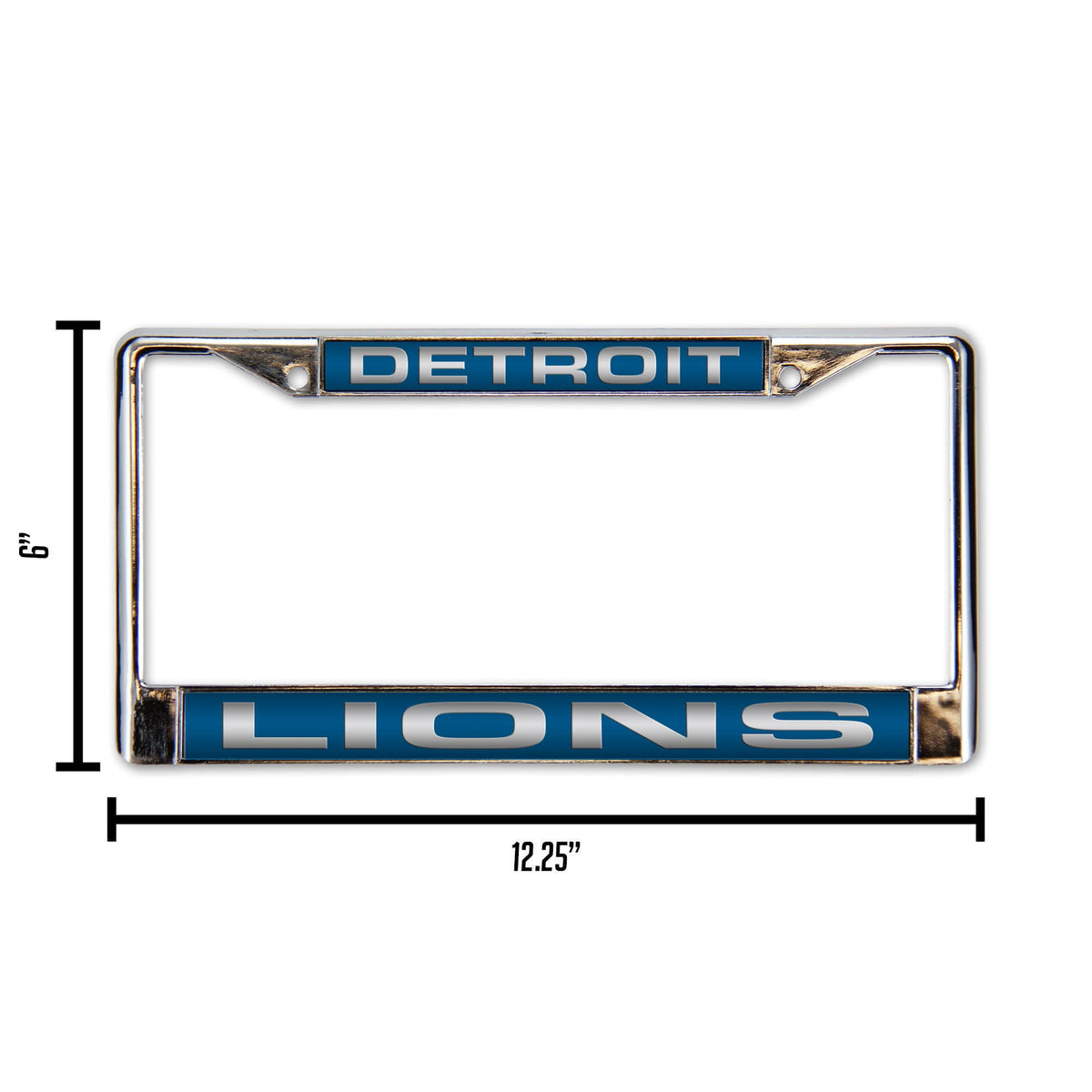 Detroit Lions License Plate Frame Laser Cut Chrome