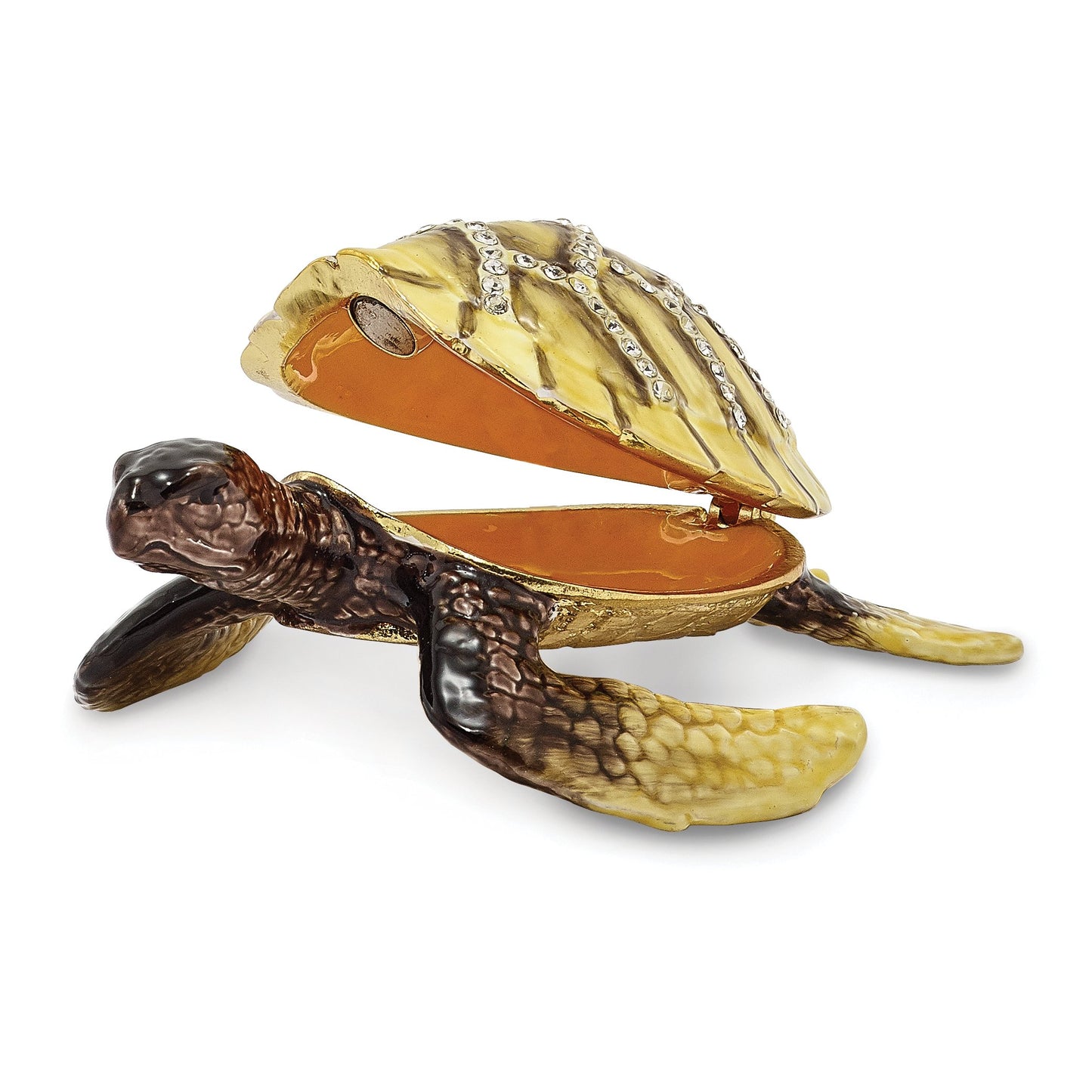 Pewter Yellow Sea Turtle Trinket Box