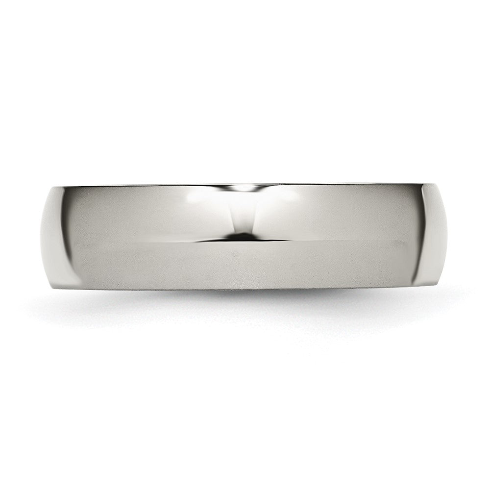 Titanium Polished 6mm Half Round Band Size - 5