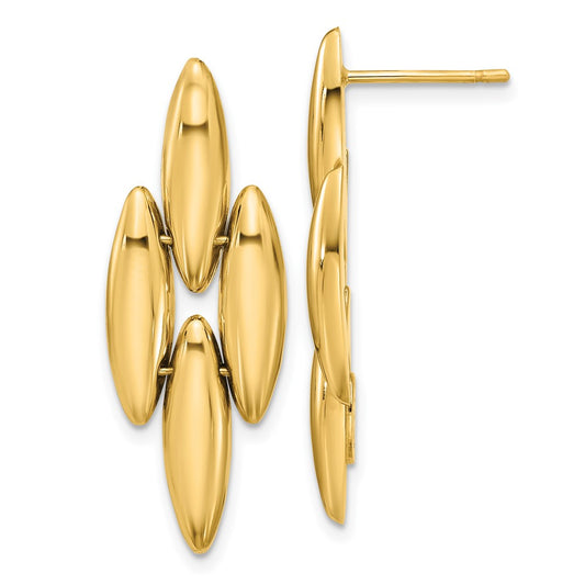 14K Polished Fancy Dangle Post Earrings