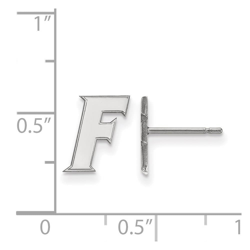 Sterling Silver Rhodium-plated LogoArt University of Florida Letter F Extra Small Post Earrings Q-SS089UFL