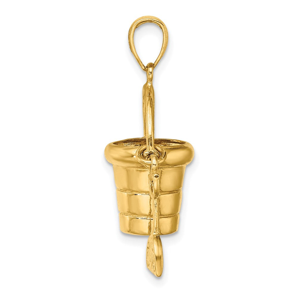 14K 3-D Moveable Beach Bucket W/ Shovel Charm