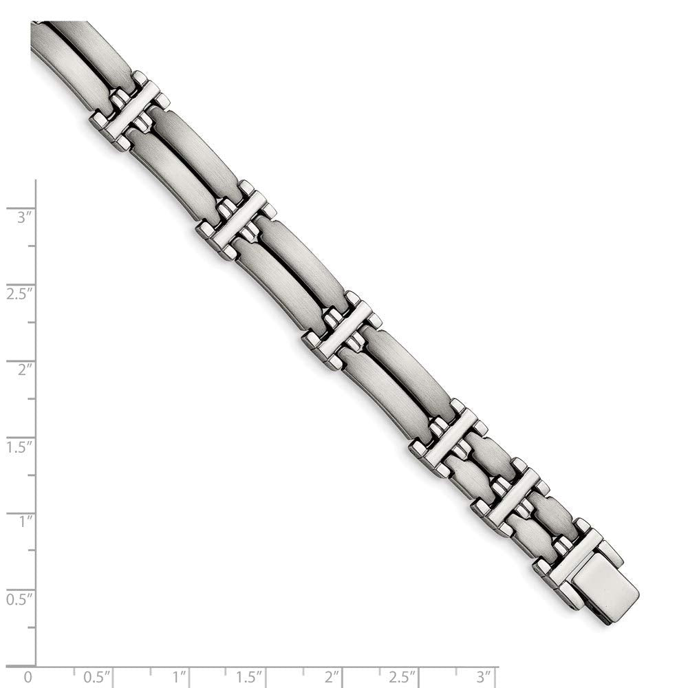 Stainless Steel Brushed and Polished 8.5in Bracelet 8.5 inches