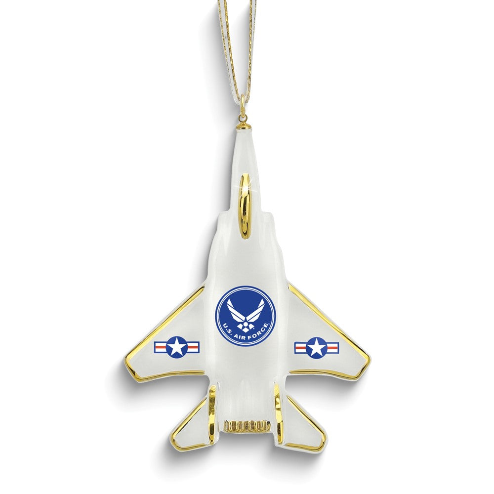 Glass Baron Air Force F-15 Jet Handcrafted Glass Ornament