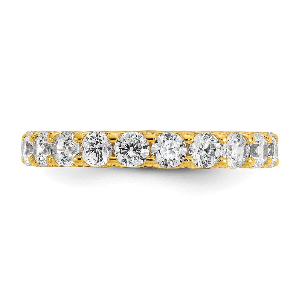 Sterling Shimmer Sterling Silver Gold-tone Flash Gold-plated 3mm CZ 22 Stone Eternity Band