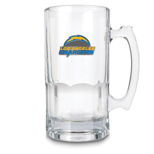 NFL Los Angeles Chargers Glass 32 ounce Macho Mug with Emblem