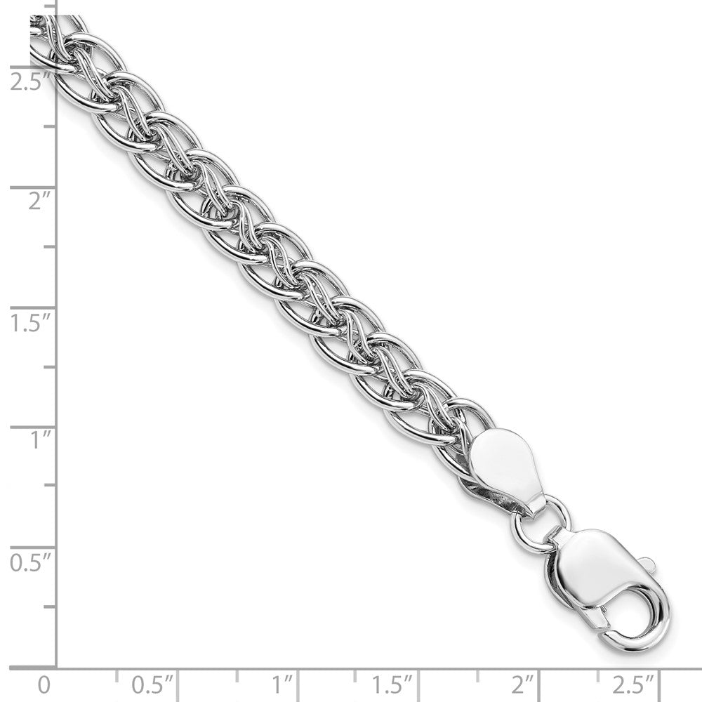 Sterling Silver Rhodium-plated Polished Link Bracelet 7.5  inches