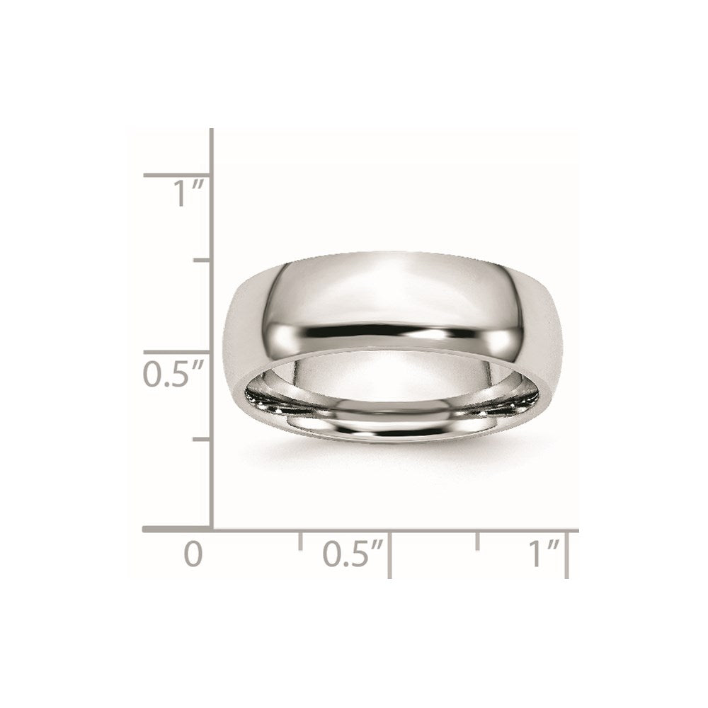 Chisel Cobalt Polished 7mm Half Round Band Size - 11.5