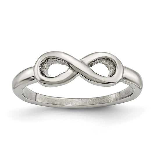 Stainless Steel Polished Infinity Symbol Ring Size - 8
