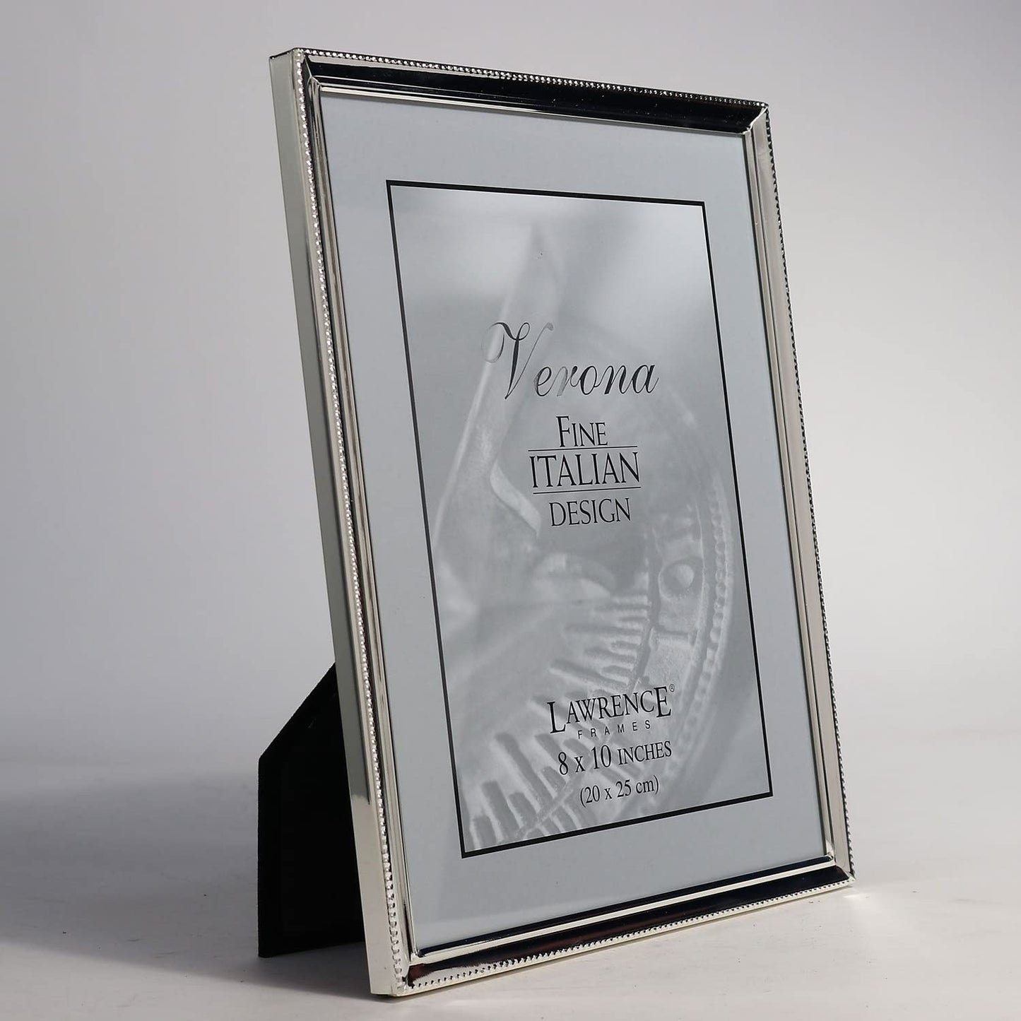 Lawrence Frames Polished Silver Plate 8x10 Picture Frame - Bead Border Design
