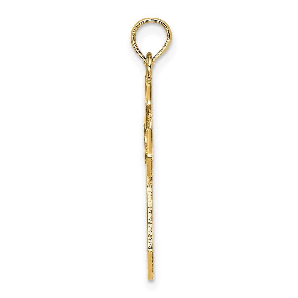 14K Polished and Lace Cross Charm