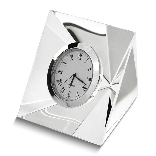 Crystal Glass Pyramid Desk Clock