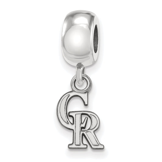 Sterling Silver Rhodium Plated Major League Baseball LogoArt Colorado Rockies Dangle Bead