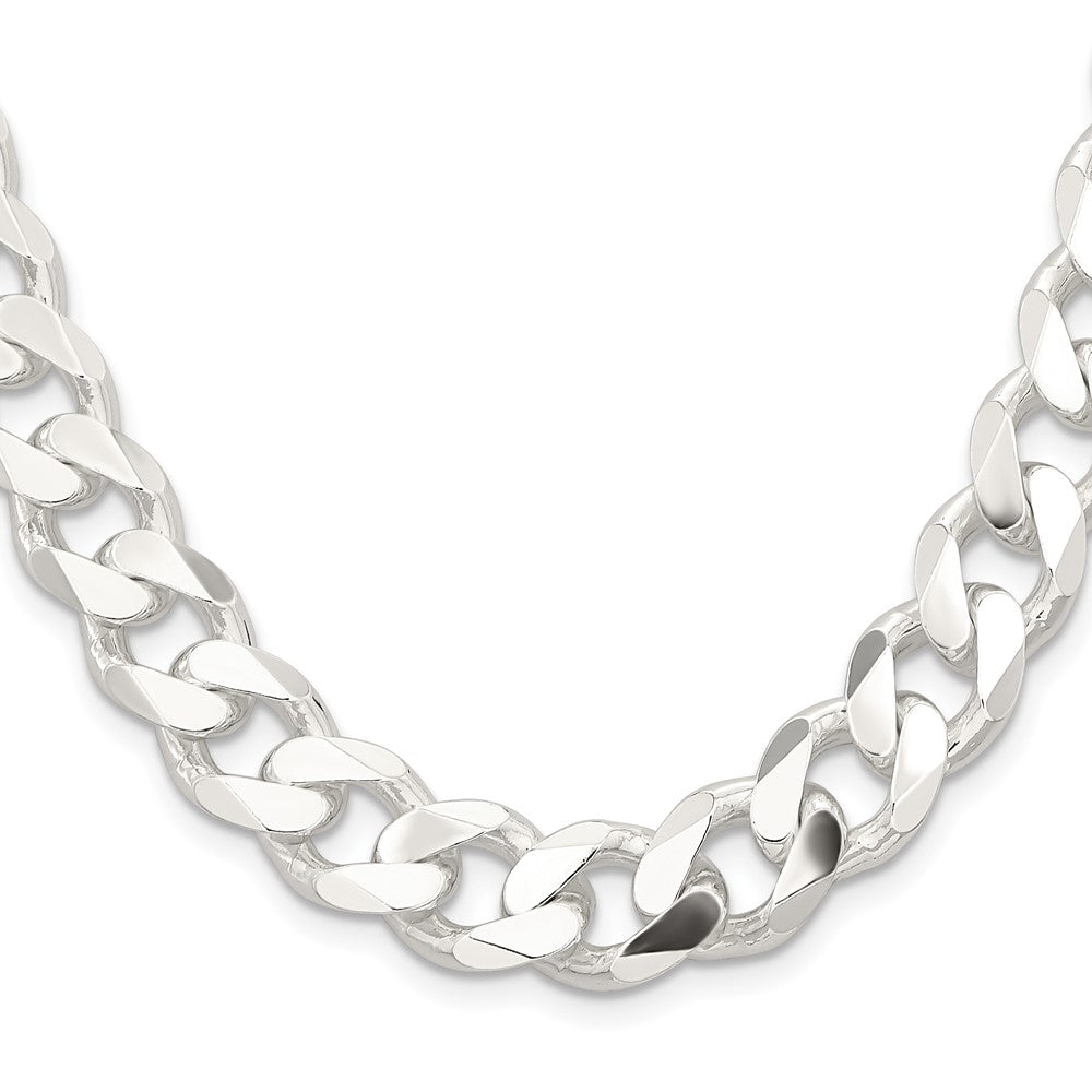 Sterling Silver 13mm Curb Chain 24 Inches
