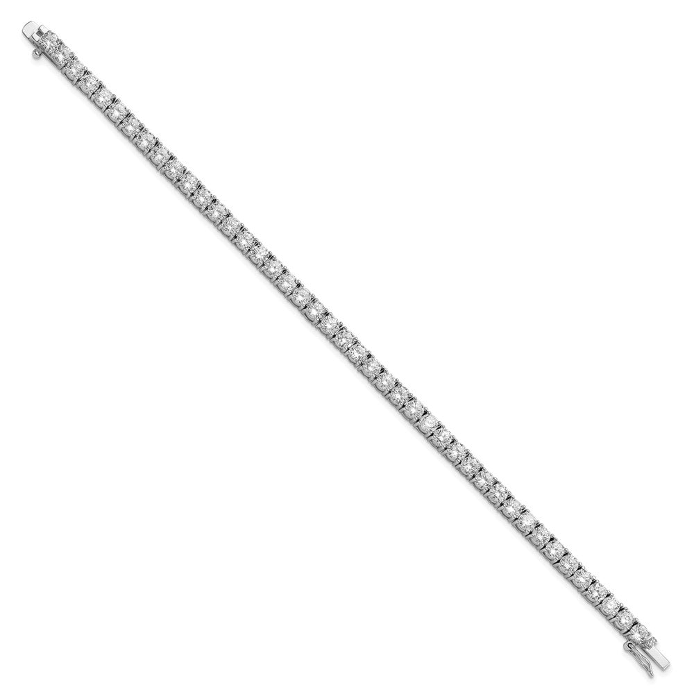 Cheryl M Sterling Silver Rhodium-plated Brilliant-cut CZ 7.25 Inch Tennis Bracelet 7.25 inches