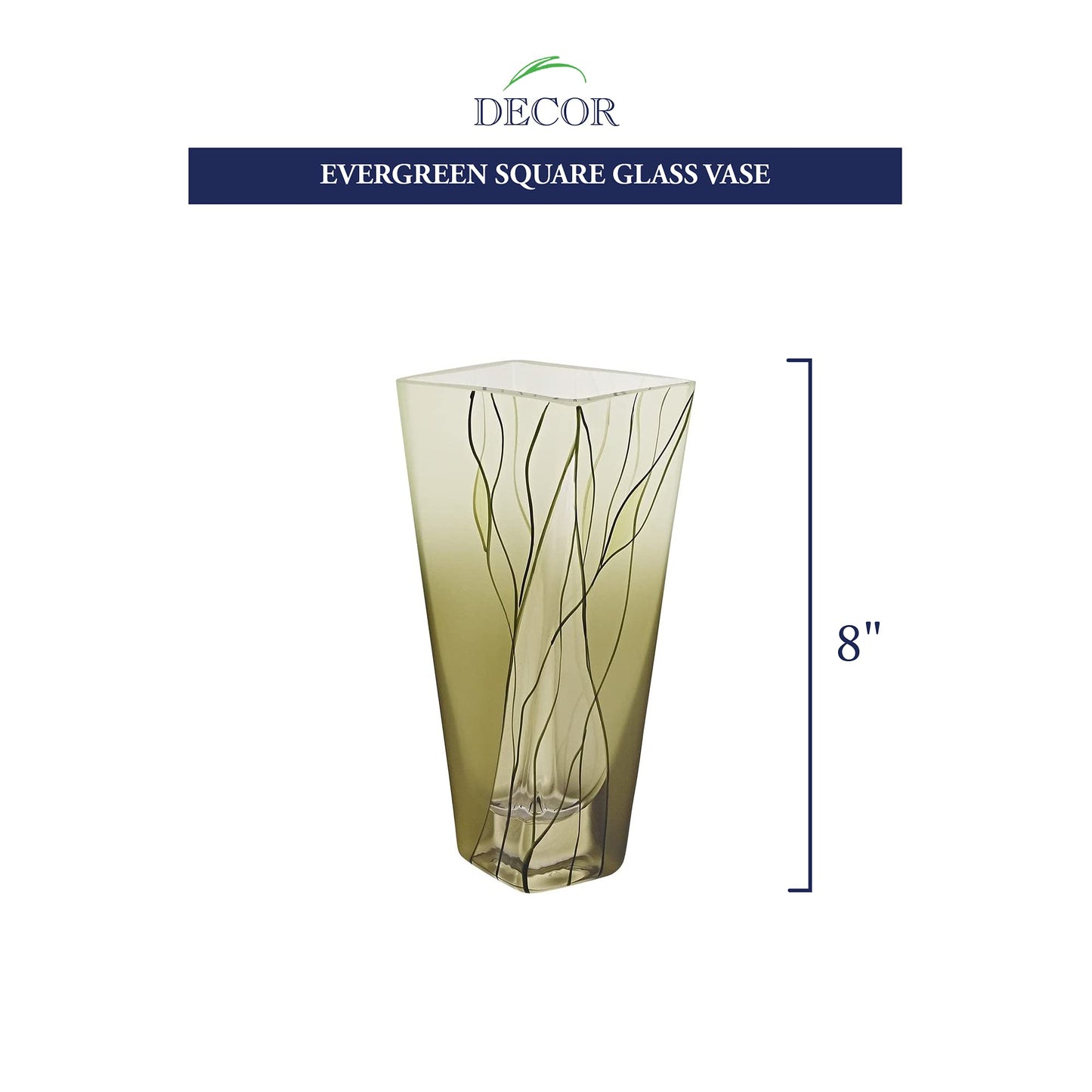 Badash Evergreen Handcrafted Crystal Square Vase QGM16968