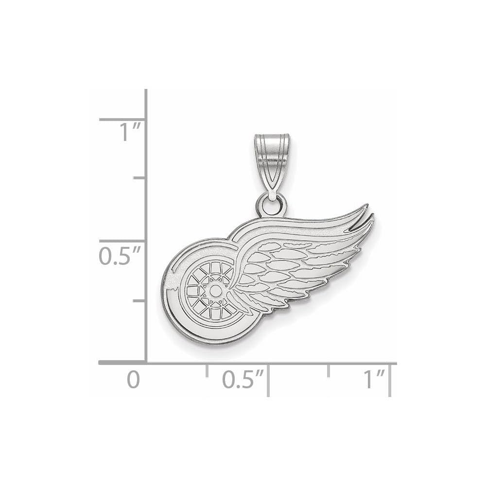 LogoArt NHL Detroit Red Wings Sterling Silver Medium Pendant