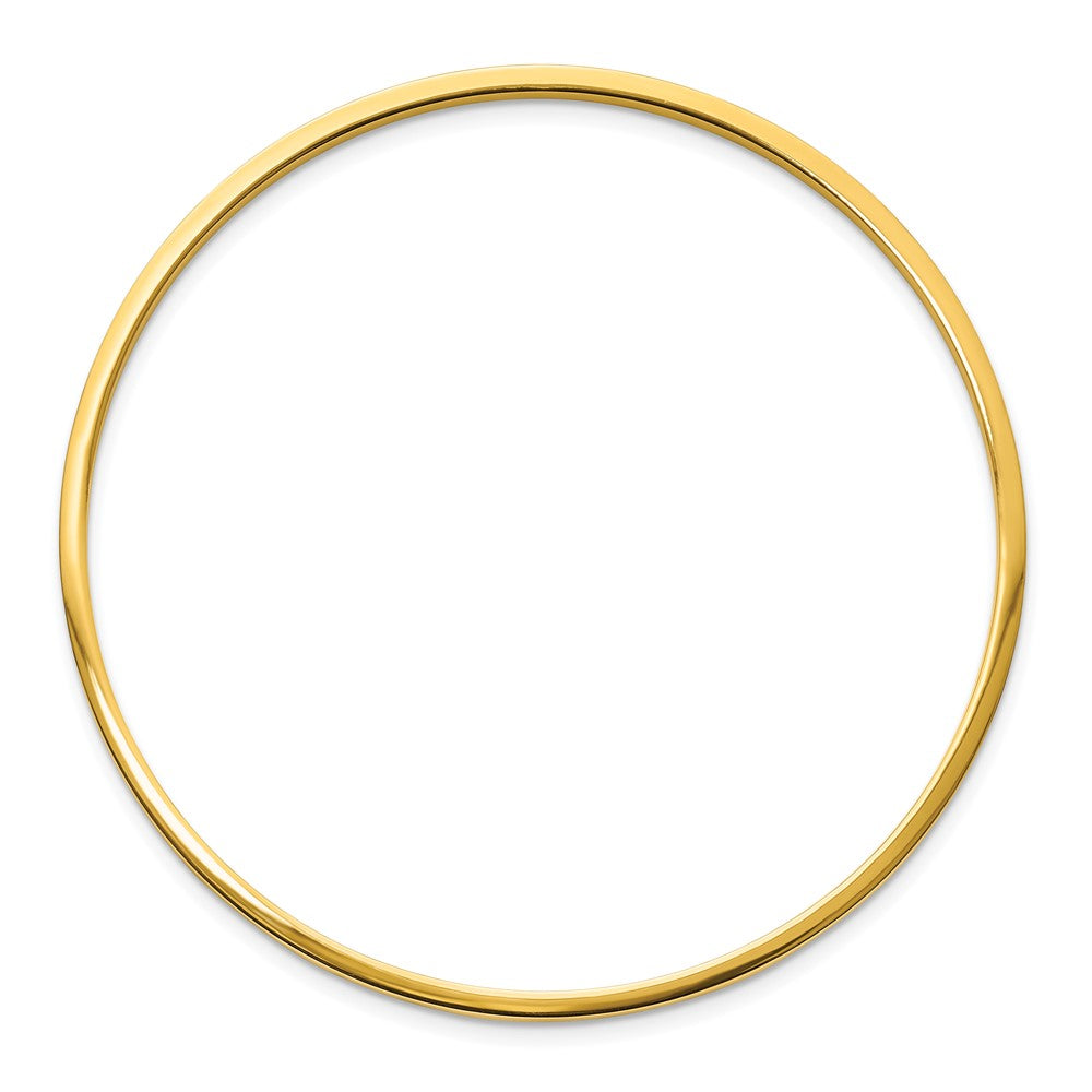 Stainless Steel Polished Yellow IP-plated 2mm Bangle 8 inches