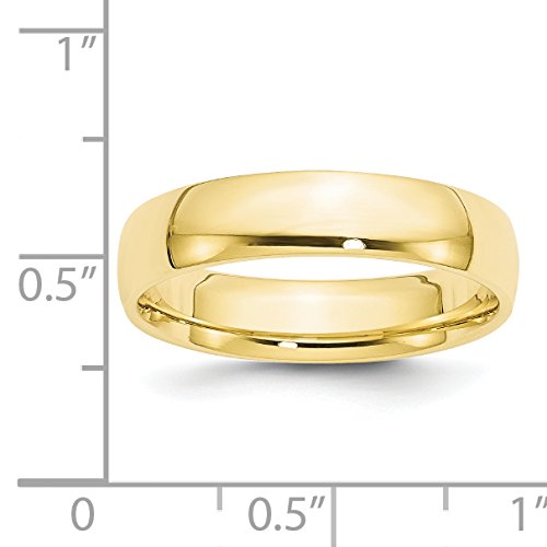 10k Yellow Gold 5mm Lightweight Comfort Fit Wedding Band Size 12