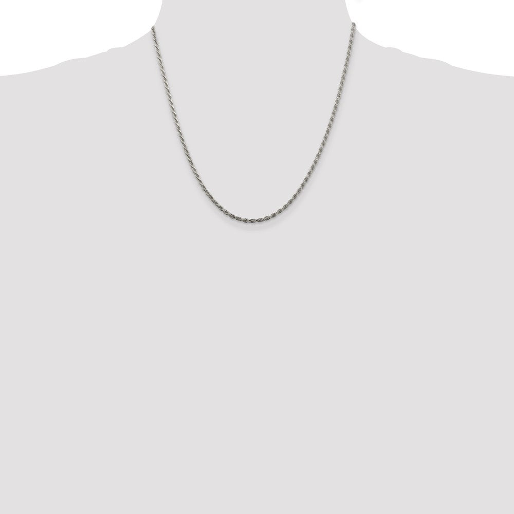 Sterling Silver 2.25mm Diamond-cut Rope Chain 20 Inches