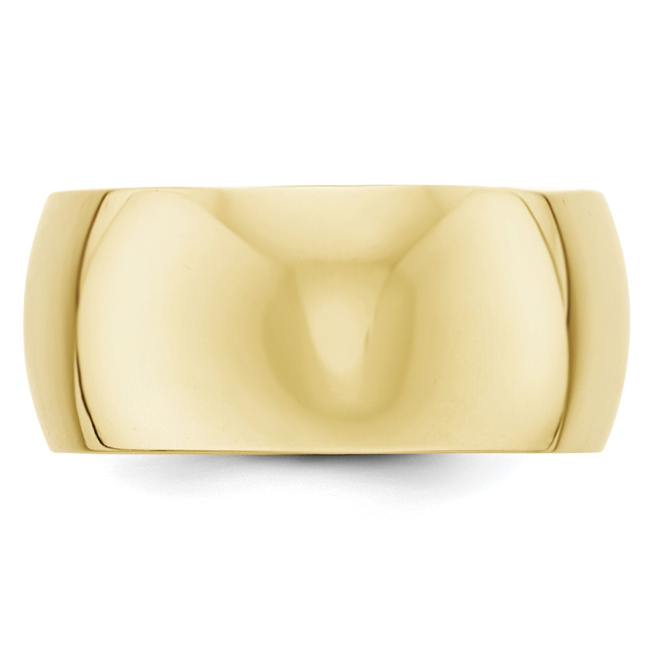 Primal Gold 10 Karat Yellow Gold 10mm Half Round Band Size 9.5