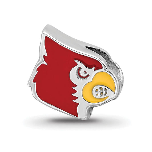 Sterling Silver Univ. of Louisville Cardinal Enamel Bead Charm
